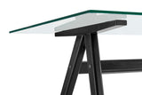 NNEKGE Gigi Square Glass Table (Black)