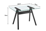 NNEKGE Gigi Square Glass Table (Black)