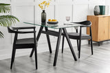 NNEKGE Gigi Square Glass Table (Black)