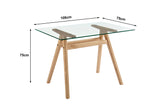 NNEKGE Gigi Square Glass Table (Natural)