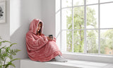 NNEKGE Reversible Hoodie Blanket (Rose White)
