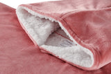 NNEKGE Reversible Hoodie Blanket (Rose White)