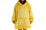 NNEKGE Reversible Hoodie Blanket (Yellow White)