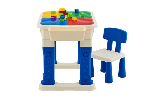 NNEKG Kids Play 3 in 1 Activity Table (Blue Multi)