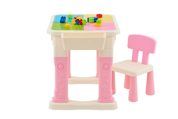 NNEKG Kids Play 3 in 1 Activity Table (Pink Multi)