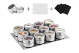 NNEKG Magnetic Spice Tins with Wall Plate Racks (12 Piece)