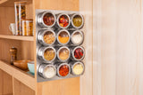 NNEKG Magnetic Spice Tins with Wall Plate Racks (12 Piece)