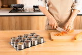 NNEKG Magnetic Spice Tins with Wall Plate Racks (12 Piece)