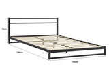 NNEKG Michelle Metal Bed Frame (Black Double)