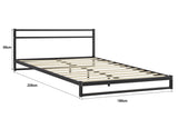 NNEKG Michelle Metal Bed Frame (Black King)