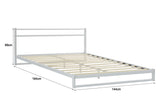 NNEKGE Michelle Metal Bed Frame (White Double)