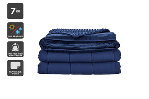 NNEKGE Mink Dot Weighted Cotton Blanket (Navy 7KG)
