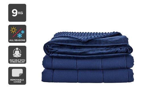 NNEKGE Mink Dot Weighted Cotton Blanket (Navy 9KG)