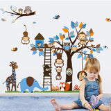 NNEKGE Monkeys in the Tree Wall Sticker