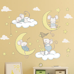 NNEKGE Cute Little Mouse Nursery Wall Sticker