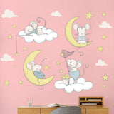 NNEKGE Cute Little Mouse Nursery Wall Sticker