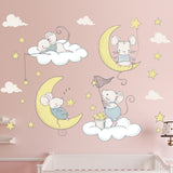 NNEKGE Cute Little Mouse Nursery Wall Sticker