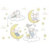 NNEKGE Cute Little Mouse Nursery Wall Sticker