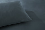 NNEKGE 100% Natural Bamboo Quilt Cover Set (Indigo King)