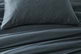 NNEKGE 100% Natural Bamboo Quilt Cover Set (Indigo King)
