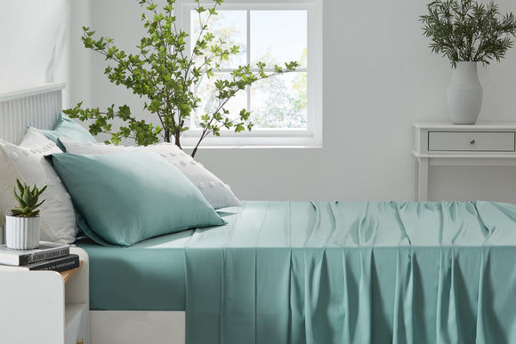 NNEKG 100% Natural Bamboo Bed Sheet Set (Sage Queen)