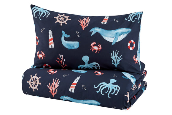 NNEKG Ocean Friends Kids Quilt Cover Set (Ocean Double)