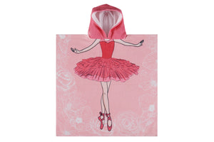 NNEKGE Ballerina Hooded Kids Beach Towel