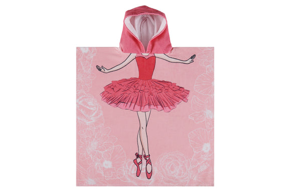 NNEKGE Ballerina Hooded Kids Beach Towel