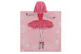 NNEKGE Ballerina Hooded Kids Beach Towel