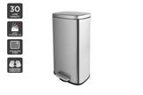 NNEKG 30L Foot Pedal Kitchen Rubbish Bin (Silver)