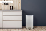 NNEKG 30L Foot Pedal Kitchen Rubbish Bin (Silver)