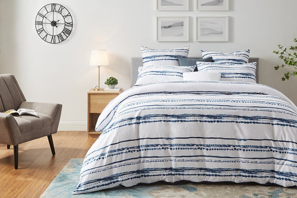 NNEKG Arlo Stripe Quilt Cover Set (Queen)