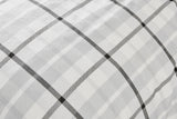 NNEKGE 150GSM Check Print Flannelette Quilt Cover Set (Grey King)