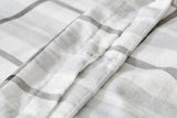 NNEKGE 150GSM Check Print Flannelette Quilt Cover Set (Grey Queen)
