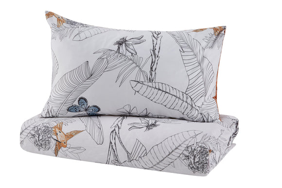 NNEKG Fleur Printed Cotton Quilt Cover Set (Queen)