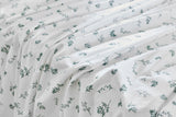 NNEKGE 150GSM Leaves Print Flannelette Bed Sheet Set (Green Queen)