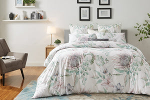 NNEKG Printed Protea Cotton Quilt Cover Set (Queen)