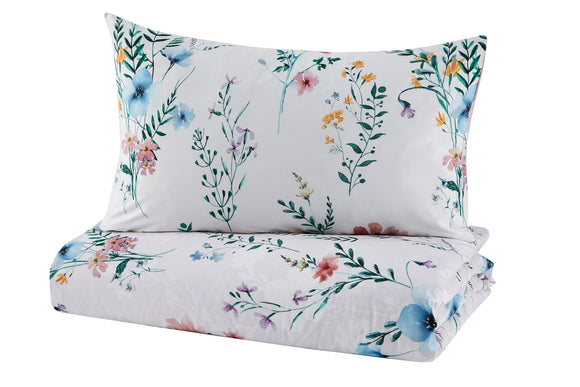 NNEKG Spring Posey Cotton Quilt Cover Set (Queen)
