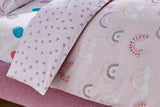 NNEKG Rainbow Dream Kids Quilt Cover Set (Pink Single)