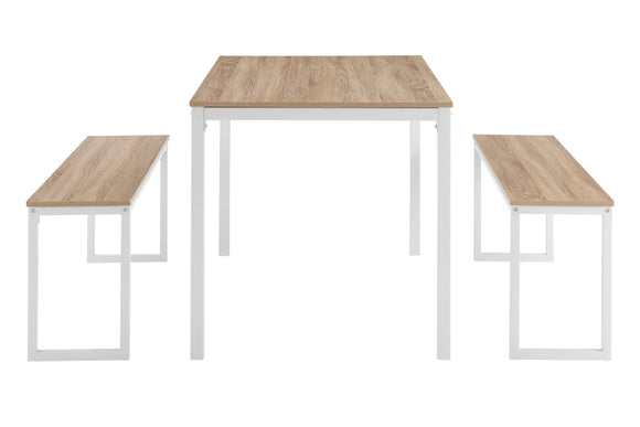 NNEKGE Sebastian 3 Piece Dining Set (Oak White)