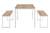 NNEKGE Sebastian 3 Piece Dining Set (Oak White)