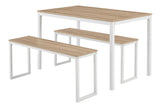NNEKGE Sebastian 3 Piece Dining Set (Oak White)