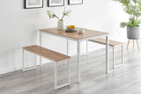 NNEKGE Sebastian 3 Piece Dining Set (Oak White)
