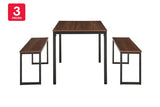 NNEKG Sebastian 3 Piece Dining Set (Walnut Black)