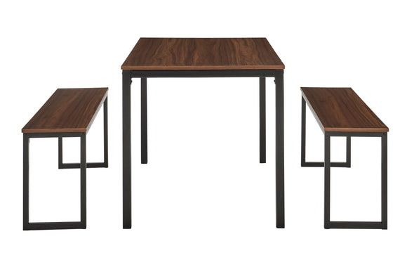 NNEKG Sebastian 3 Piece Dining Set (Walnut Black)