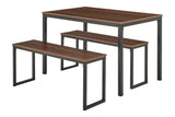NNEKG Sebastian 3 Piece Dining Set (Walnut Black)