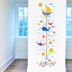 NNEKG Sealife Height Measurement Wall Sticker