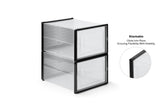NNEKGE Set of 12 Click Shoe Storage Box (Large Clear Black)