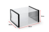 NNEKGE Set of 12 Click Shoe Storage Box (Large Clear Black)