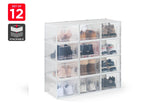 NNEKG Set of 12 Click Shoe Storage Box (Large Clear White)